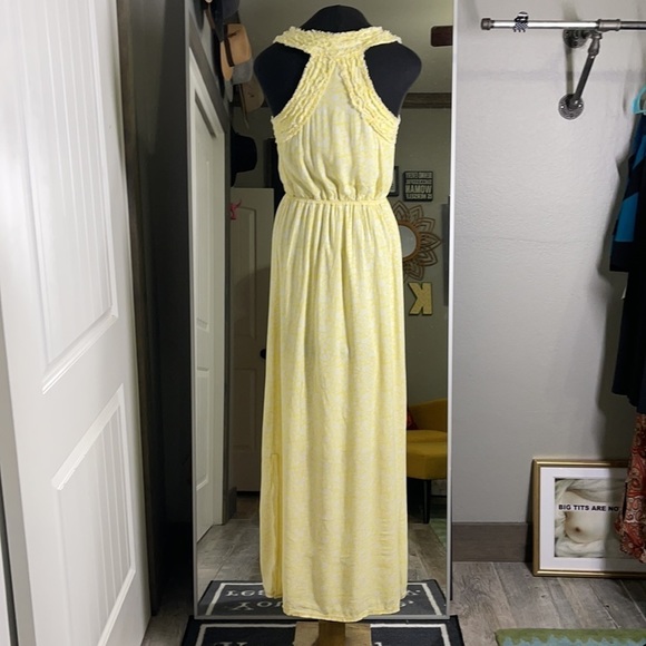 Yellow cotton maxi dress (XS) - Picture 10 of 14